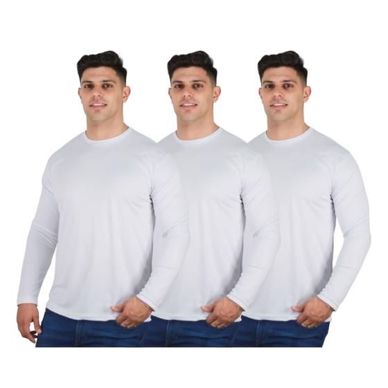 Imagem de Kit 3 Camisetas Térmica Masculina Segunda Pele Proteção UV50