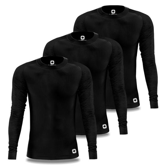 Imagem de Kit 3 Camisetas Térmicas Masculina Segunda Pele Proteção Solar UV50+