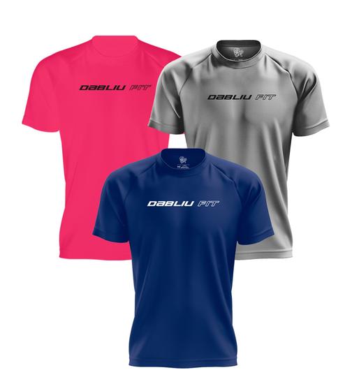 Imagem de Kit 3 Camisetas Treino Dryfit Basic Prot Uv+35 Dabliu Fit