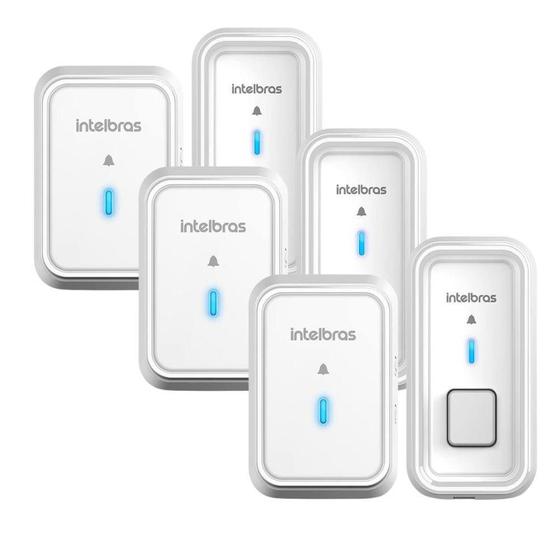 Imagem de Kit 3 Campainhas Sem Fio Residencial Com Bateria Intelbras