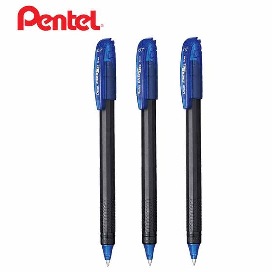 Imagem de Kit 3 Caneta Gel EnerGel Makkuro Azul PENTEL 0.7 mm