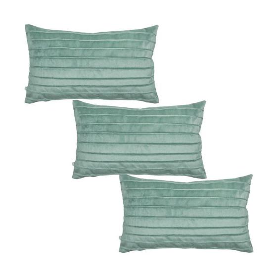 Imagem de Kit 3 Capas para Almofada Drapeada Line em Veludo Retangular 60x40 Várias Cores