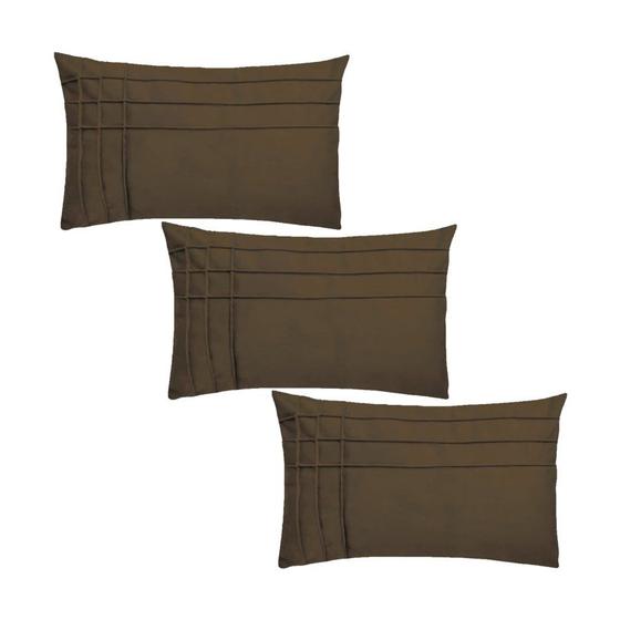 Imagem de Kit 3 Capas para Almofada Drapeada Line T Retangular em Veludo Várias Cores