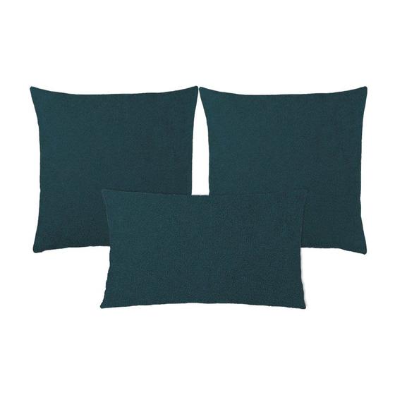Imagem de Kit 3 Capas para Almofada em Bouclé Quadradas e Retangular Várias Cores