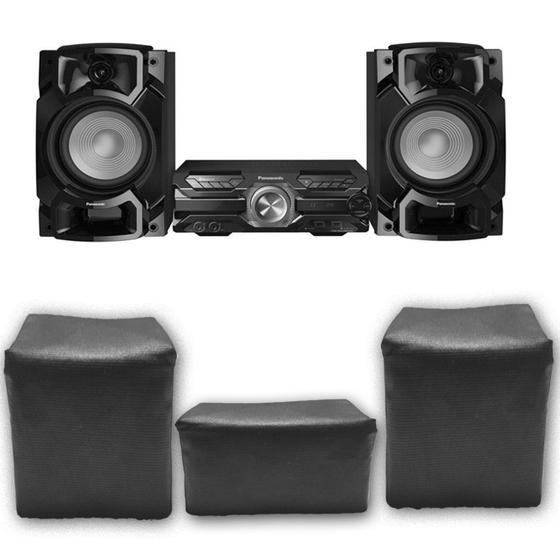 Imagem de Kit 3 Capas Pra Mini System Panasonic Sc-akx520lbk Impermeável Preta UV