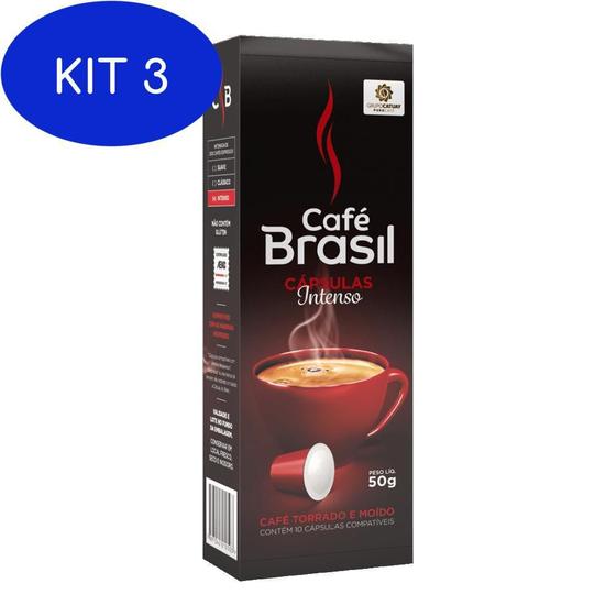 Imagem de Kit 3 Capsula Bebida Café Brasil Intenso Para Cafeteira Nespresso
