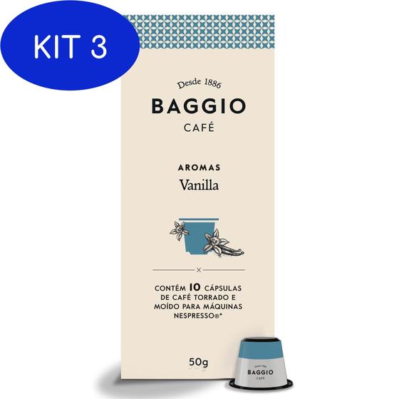 Imagem de Kit 3 Capsulas Baggio Vanilla 10 Unidades Para Nespresso