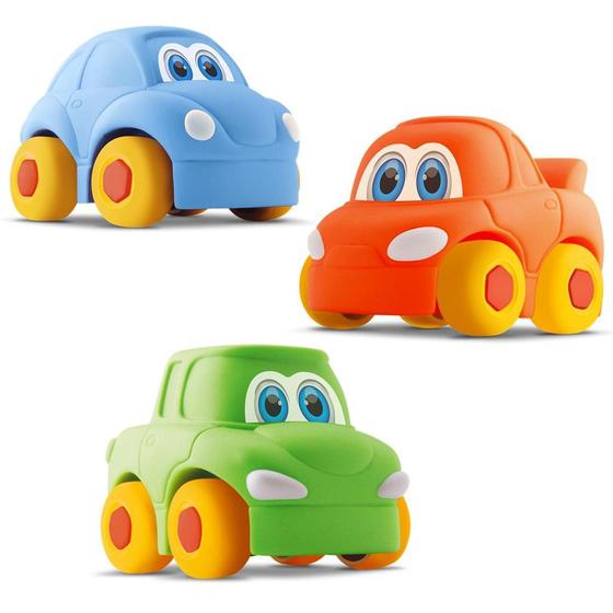 Imagem de Kit 3 Carrinhos Baby Start Soft Em Vinil Macio P/ Bebês - Silmar Brinquedos
