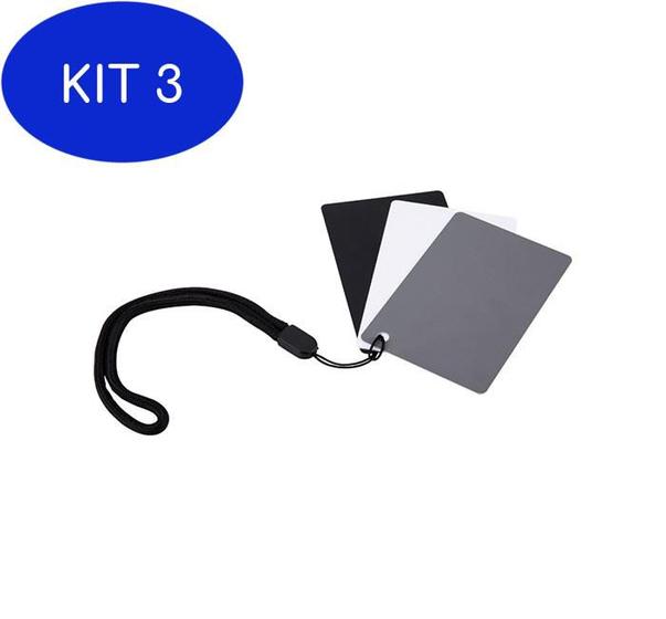 Imagem de Kit 3 Cartão Cinza e Balanço de Branco 3 em 1 JJC GC2