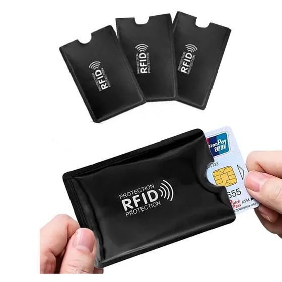 Imagem de Kit 3 Carteira Porta Cartão Anti Furto Rfid Nfc Aproximação Bloqueador NFC