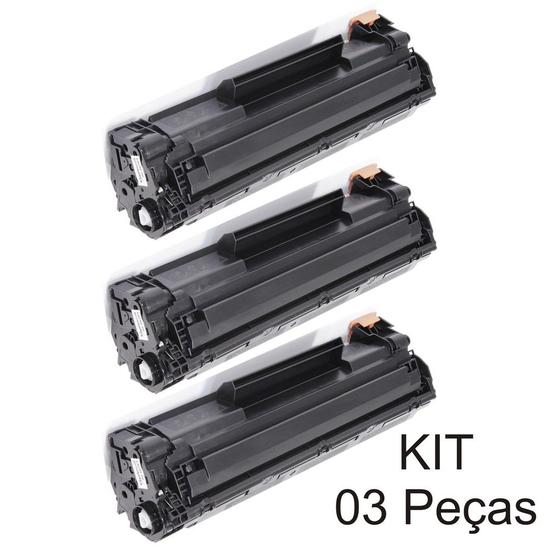 Imagem de Kit 3 Cartuchos Toner Cf283a Cf283 283a 83a 83 M125a M127