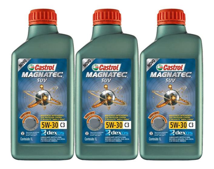 Imagem de Kit 3 Castrol Magnatec Suv 5w30 C3 Dexos 2 Api Sn Sintético