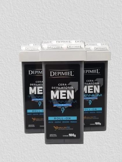 Imagem de KIT 3 Cera Roll-On Depilatória Depimiel Men Titanium