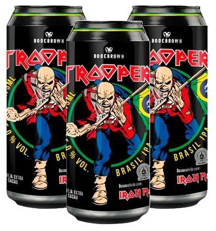 Imagem de kit 3 Cerveja IPA Trooper Iron Maiden Bodebrown Lata 473ml