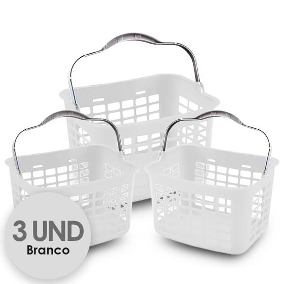 Imagem de Kit 3 Cesta Plastica Comércio 3,5 Litros Com Alça
