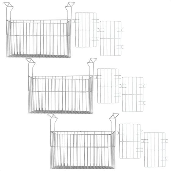 Imagem de Kit 3 Cesto + 6 Separador De Picolé Polpa Freezer Horizontal