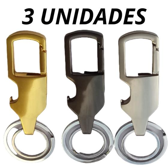 Imagem de kit 3 Chaveiro mini mosquetão enfeite chave carro casa calça
