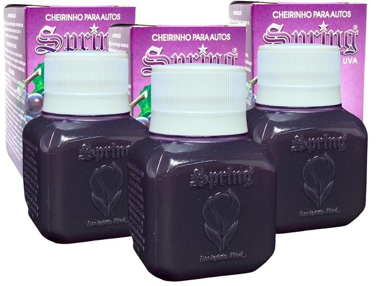 Imagem de Kit 3 Cheirinho Para Carros Spring Odorizante Uva 42ml Liquido Fragrância Perfume Agradável Interno