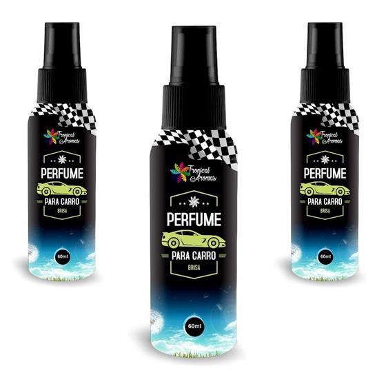 Imagem de Kit 3 Cheirinhos Para Carro 60ml Aromatizador Tropical Aroma