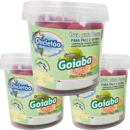Imagem de Kit 3 Chicletão Pote Isca de Pesca Pesqueiros Massa Goiaba