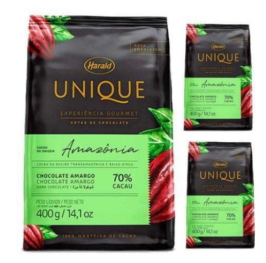 Imagem de Kit 3 Chocolate Harald Unique Amazonia 70% - 400gr