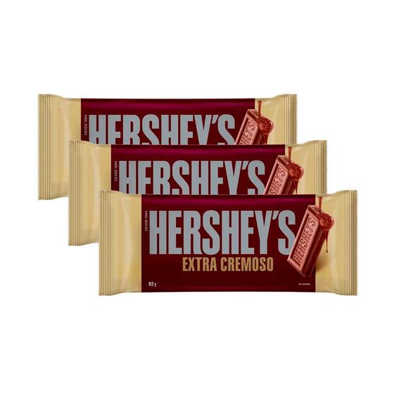 Imagem de Kit 3 Chocolate Hershey's Extra Cremoso 82g