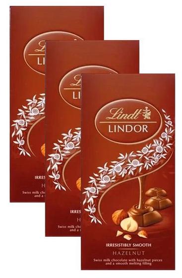 Imagem de kit 3 CHOCOLATE LINDT LINDOR AVELÃ 100G