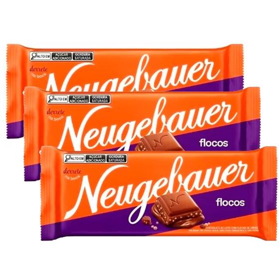 Imagem de Kit 3 Chocolate Neugebauer Flocos 80g