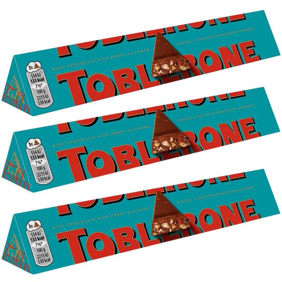 Imagem de Kit 3 Chocolate Toblerone Crunchy Almonds 100g Suíça