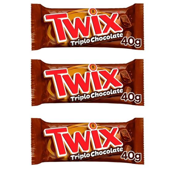 Imagem de Kit 3 Chocolate Twix Triplo Chocolate com 40g Edição Limitada