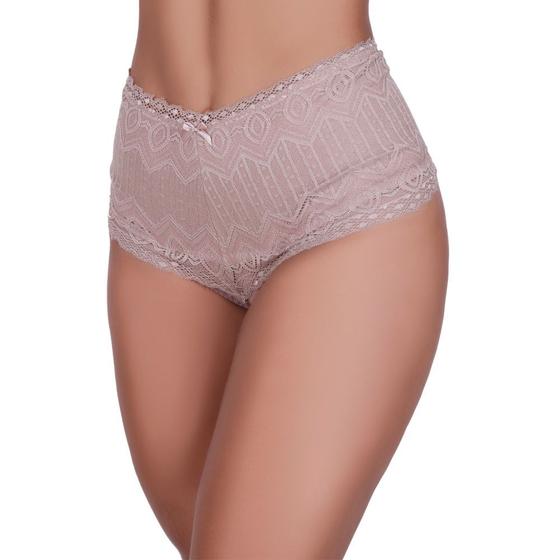 Imagem de Kit 3 Cinta de Algodão com Detalhe em Renda Calcinha Cós Alto Modeladora Karen