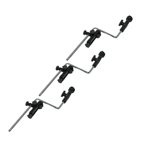 Imagem de Kit 3 Clamp com Haste para Prato Bateria e Percussão Visão