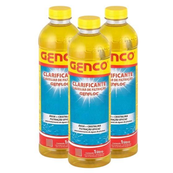 Imagem de Kit 3 Clarificante E Auxiliar De Filtração Genco Genfloc