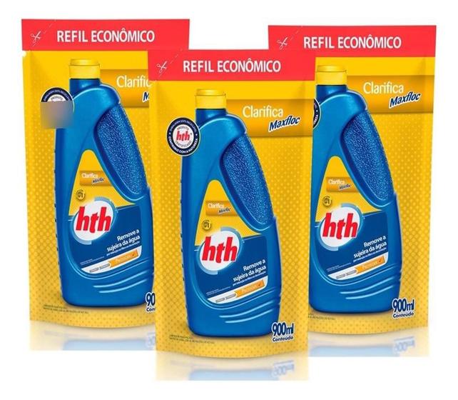 Imagem de Kit 3 Clarificante Maxfloc Hth Para Piscinas - Refil 900ml