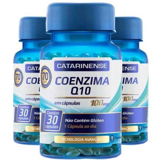 Kit 3 Coenzima Catarinense Q10 100Mg 30 Cápsulas - Coenzima Q10 ...