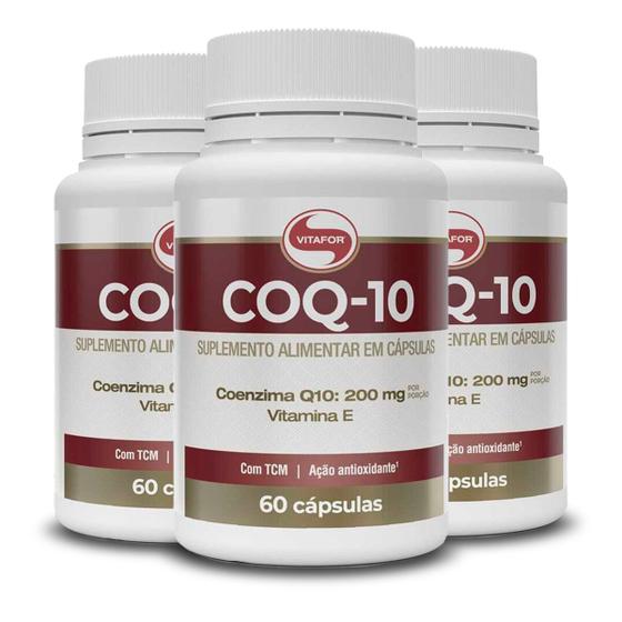 Imagem de Kit 3 Coenzima Q10 200mg Vitafor 60 Cápsulas