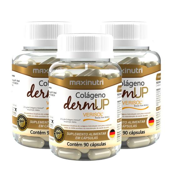 Imagem de Kit 3 Colágeno DermUp Verisol + Vitaminas 90 Cápsulas Maxinutri