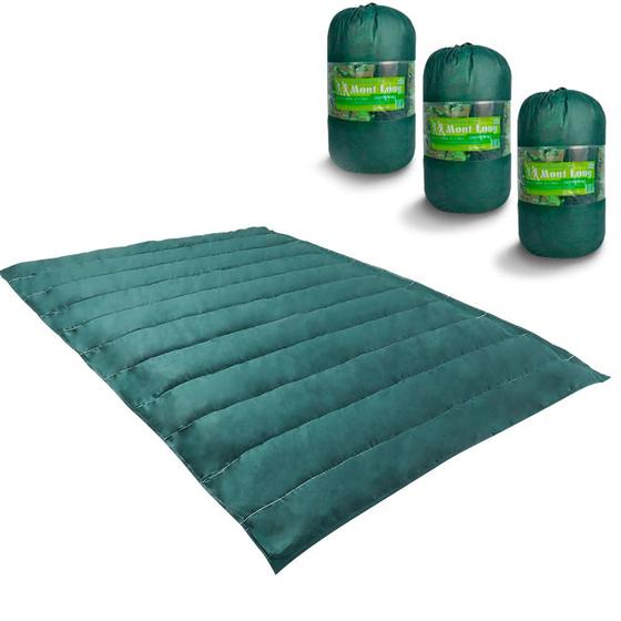 Imagem de Kit 3 Colchonetes Acampamento Camping Casal Pesca Retiro Ginástica 190x130cm Verde