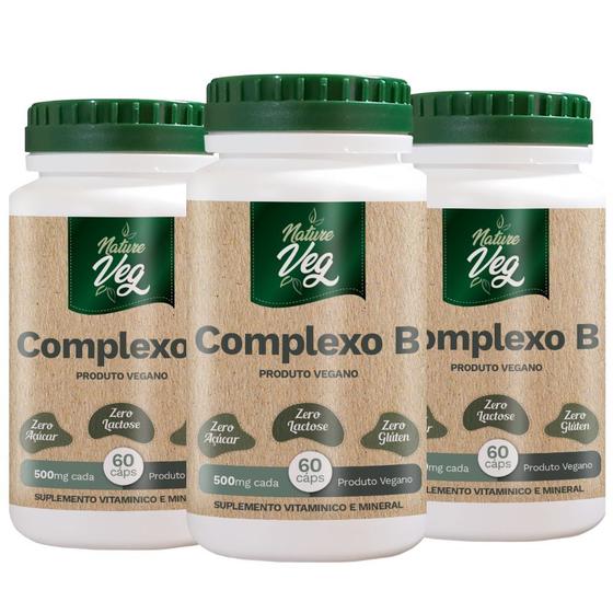 Imagem de Kit 3 Complexo B (Produto Vegano) 60 Cápsulas 500mg