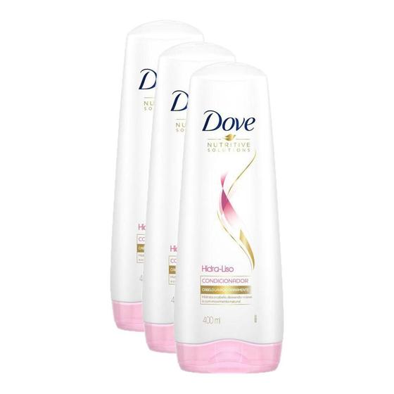 Imagem de Kit 3 Condicionadores Dove Nutritive Solutions Hidra Liso 400ml cada