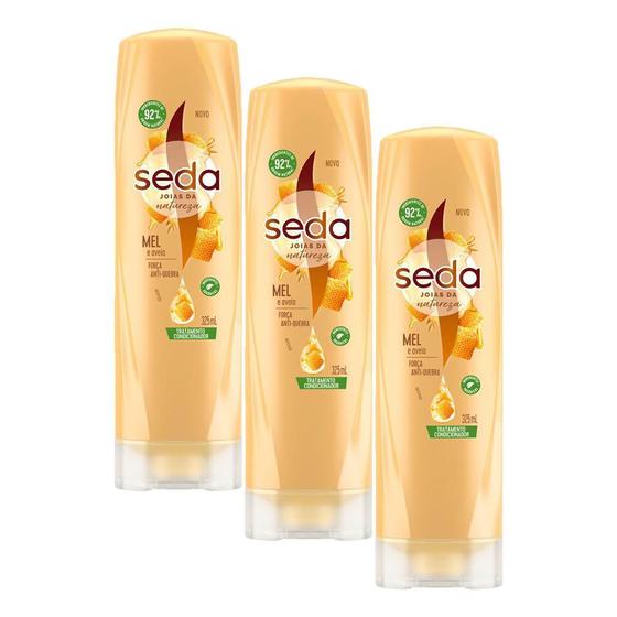 Imagem de Kit 3 Condicionadores Seda Recarga Natural Mel Anti-Quebra 325ml cada