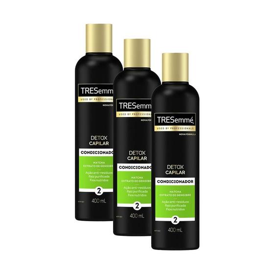 Imagem de Kit 3 Condicionadores TRESemmé Detox Capilar com Chá de Gengibre e Proteina do Trigo 400ml cada