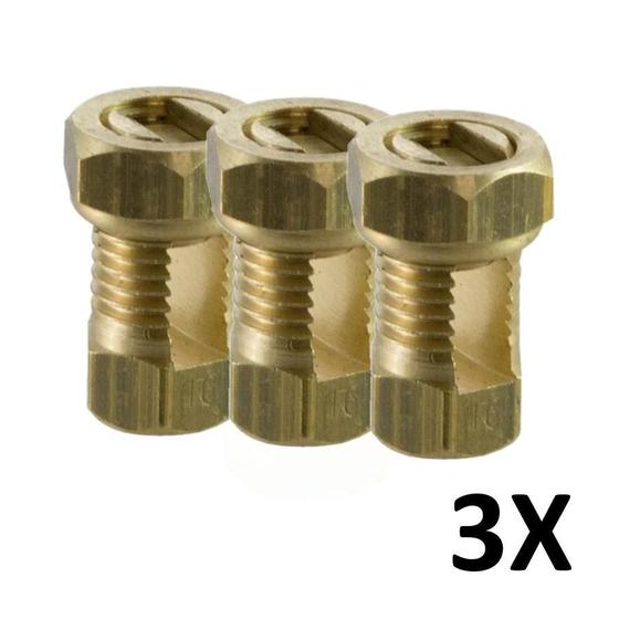 Imagem de Kit 3 Conector De Pressão Parafuso Split Bolt Metálico 10Mm