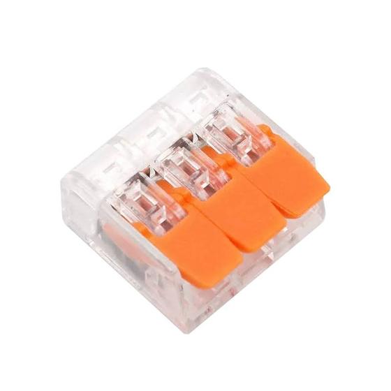 Imagem de Kit 3 Conector Emenda Rápido Compacto 3p para Cabo Fio Iluminação