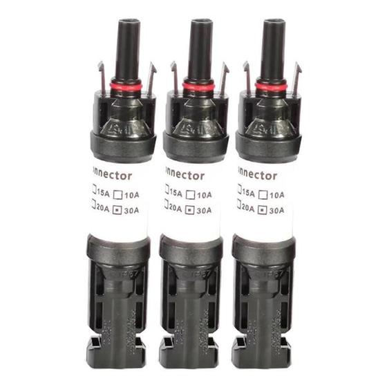 Imagem de Kit 3 Conector Mc4 Com Diodo 30A Ip67 Placa Energia Solar