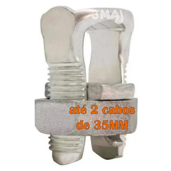 Imagem de Kit 3 Conector Parafuso Fendido para Emenda de Cabos Fios Split Bolt de 35mm