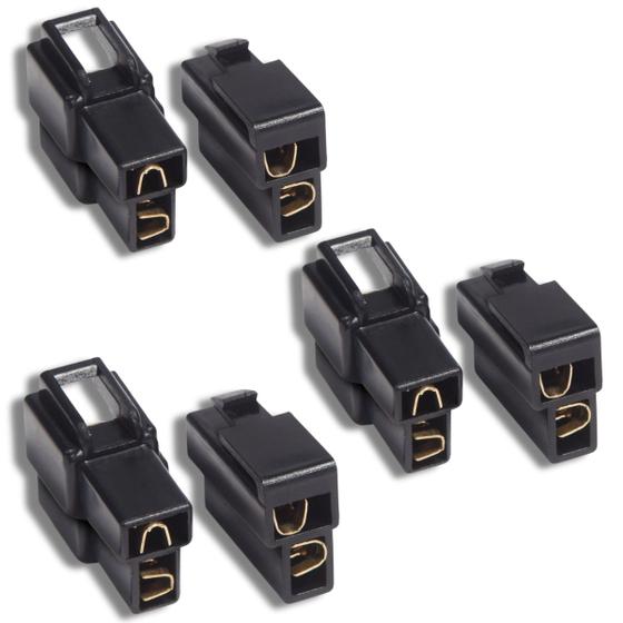 Imagem de Kit 3 Conectores Technoise 2 Vias Macho E Femea Som Automot.