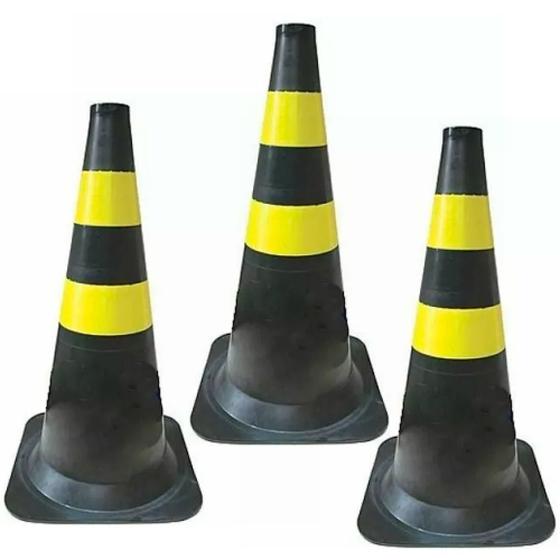 Imagem de Kit 3 Cones para sinalização 50 cm com 2 faixas - RM-42 - MultiMarcas