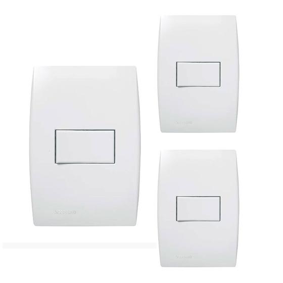 Imagem de KIT 3 Conjunto 1 Interruptor Simples Ilus Siemens Soprano