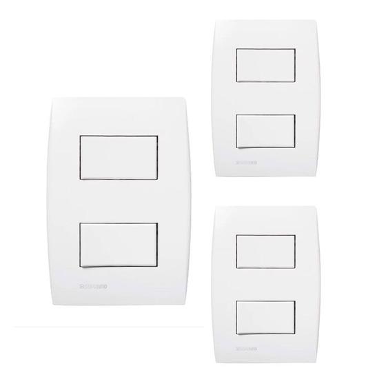 Imagem de KIT 3 Conjunto Interruptor Duplo 4x2 Ilus Siemens Soprano